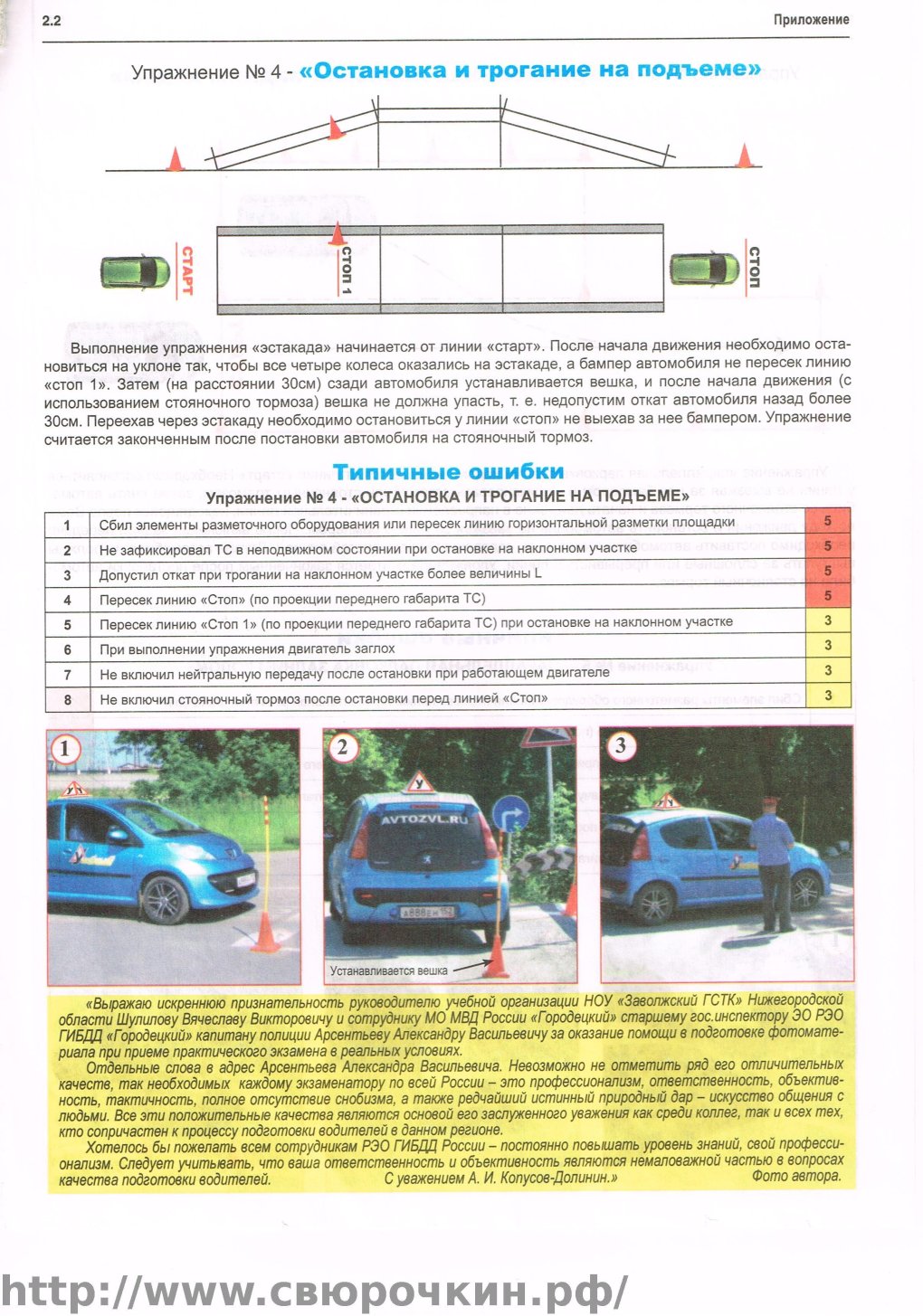 Упражнение эстакада на автодроме