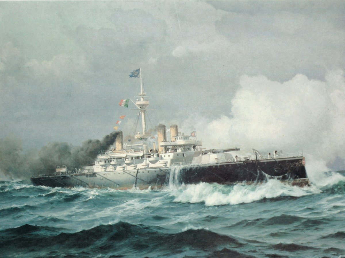 Броненосец Ре Умберто Италия 1888г