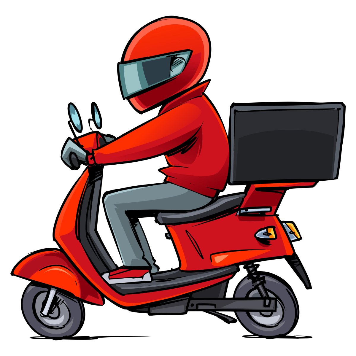 Доставщик на мотоцикле