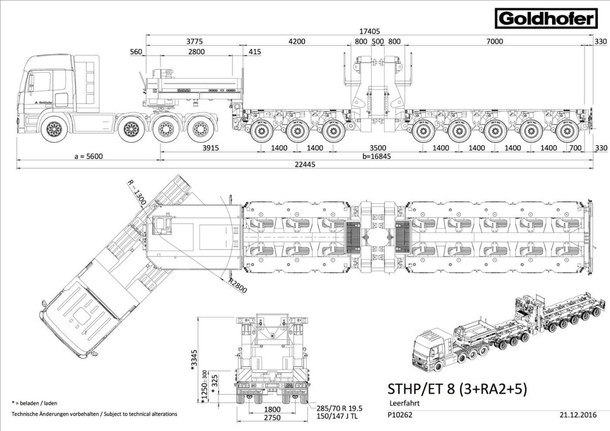 Goldhofer THP/sl4 прицеп модуль чертеж