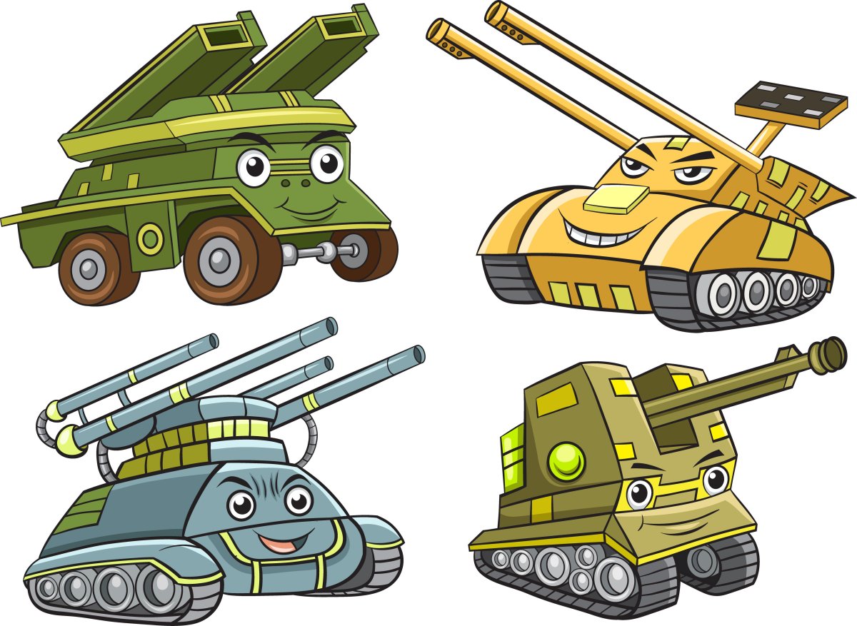 Военная техника мультяшная