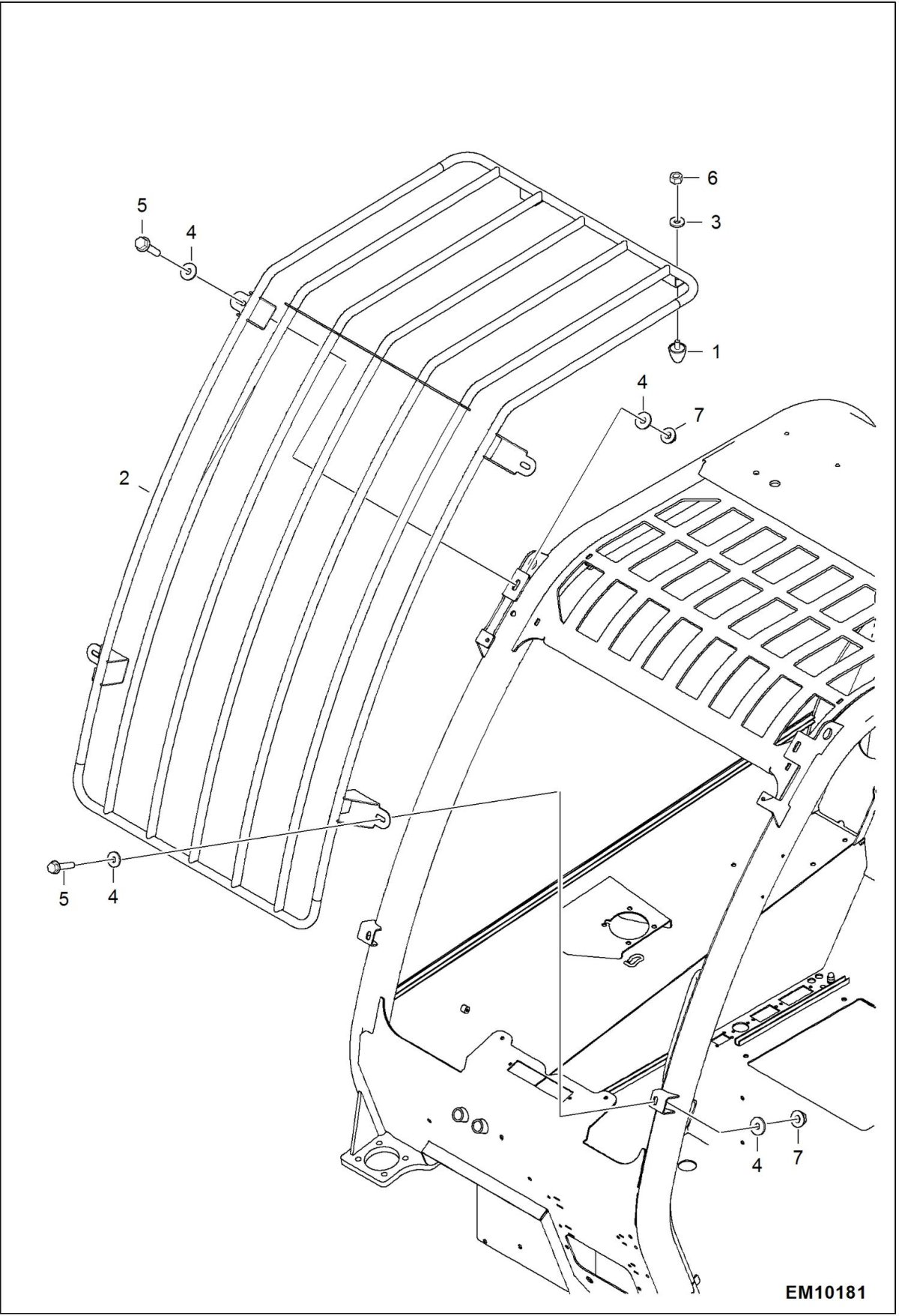 Решётка на лобовое стекло Бобкат