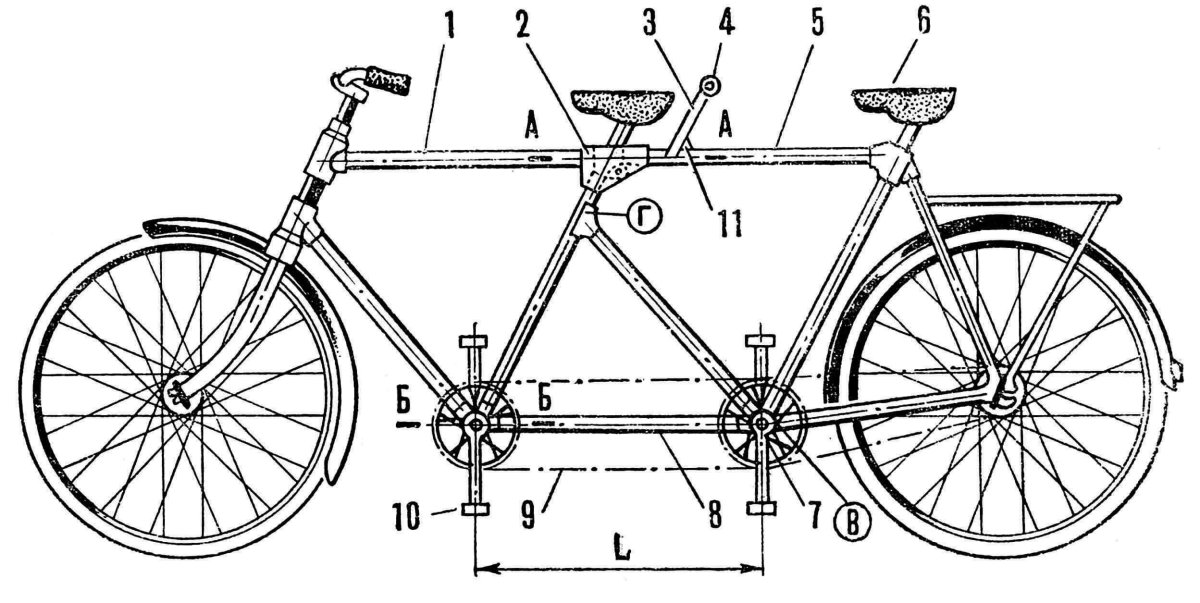 Велосипед Урал чертеж с размерами