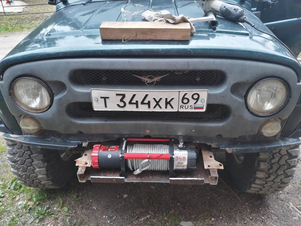 Лебедка в штатный бампер УАЗ 469