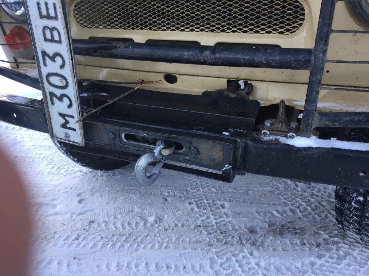 Лебедка на УАЗ 31514 В штатный бампер