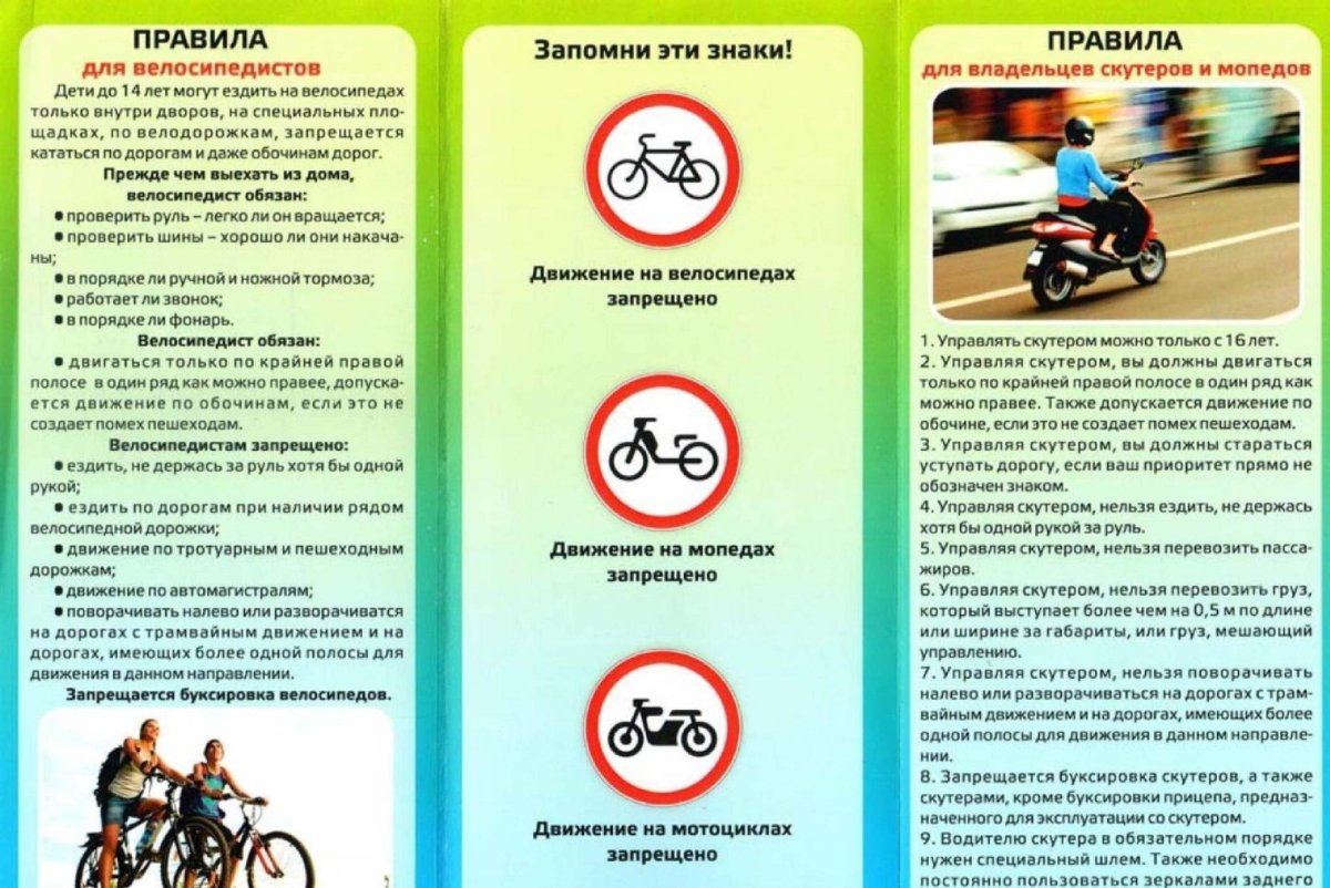 Памятка ПДД для велосипедистов