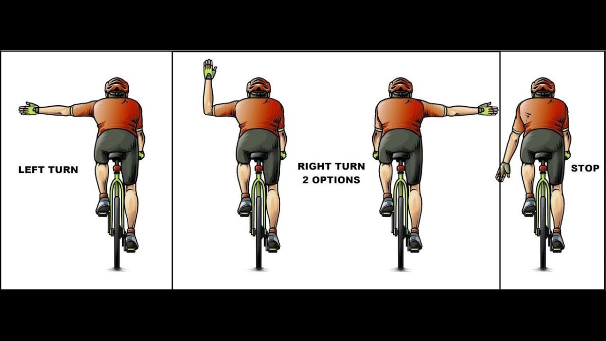 Сигнал поворота налево велосипедиста