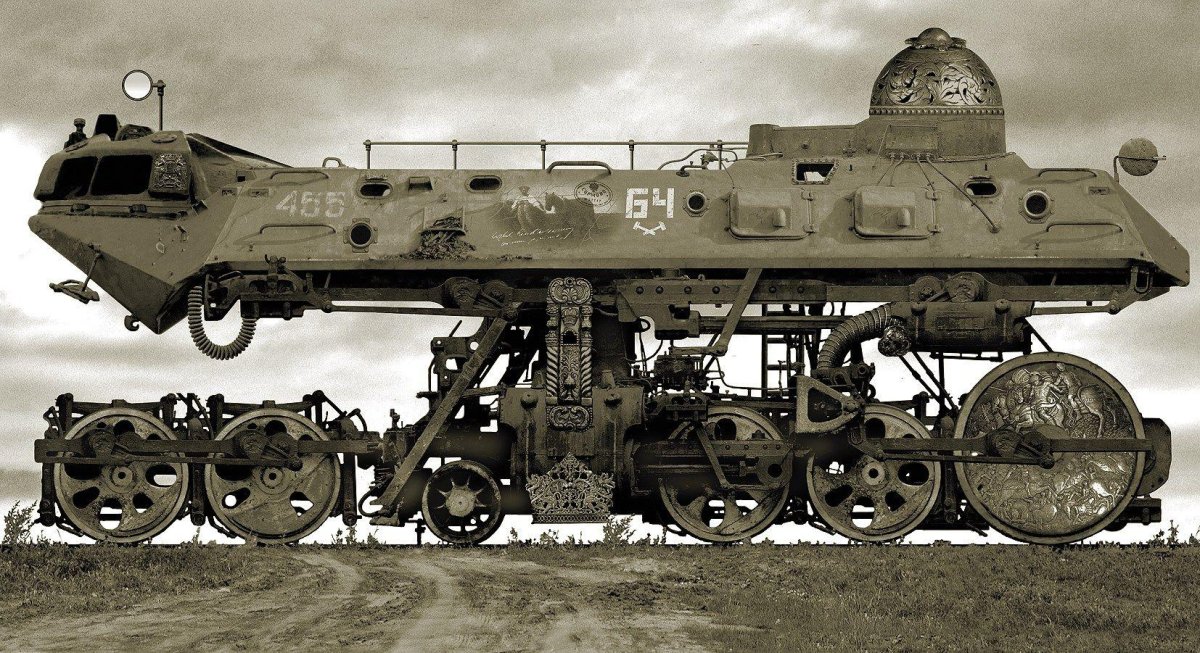 Бронепоезд дизельпанк арт