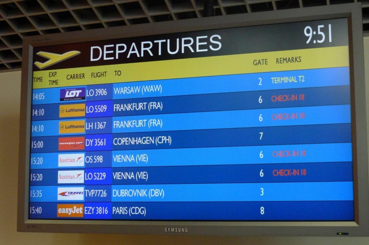 Табло аэропорта