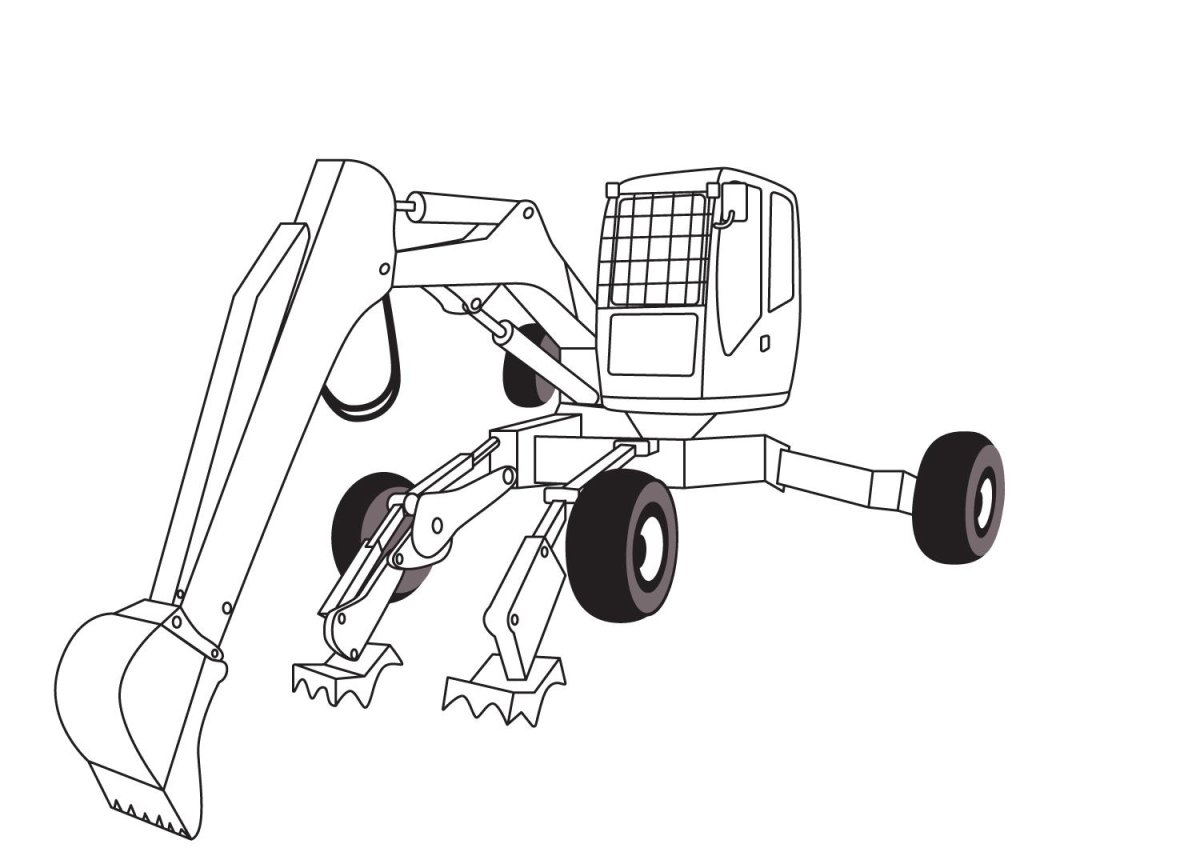 Экскаватор погрузчик раскраска
