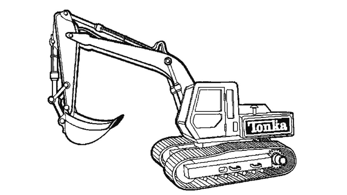Экскаватор раскраска для малышей