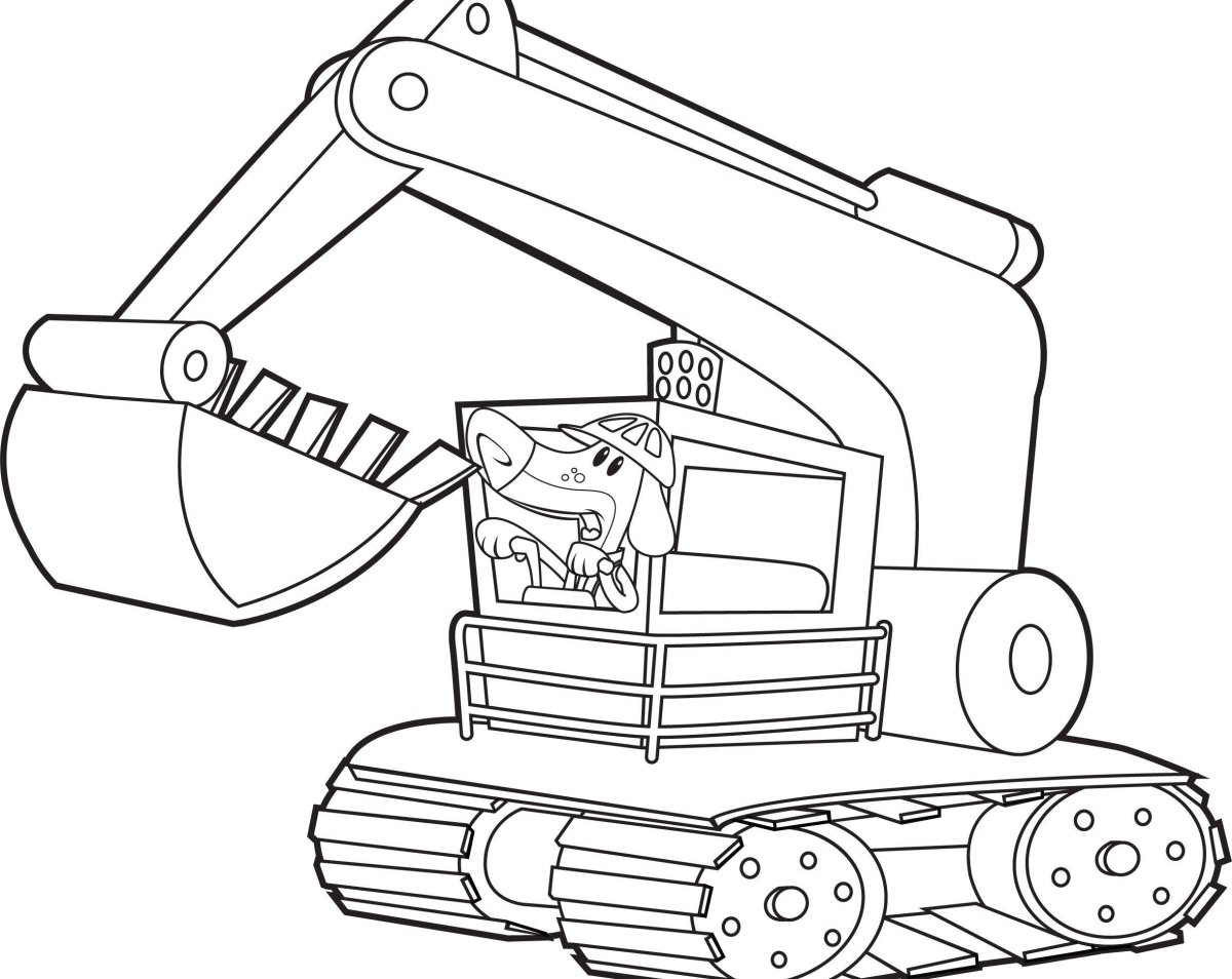 Экскаватор раскраска для малышей