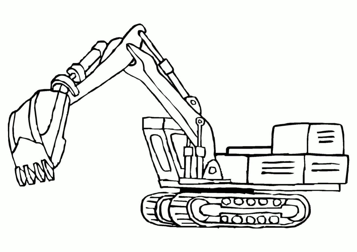 Экскаватор гусеничный раскраска