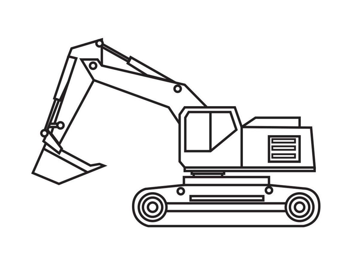 Раскраска машина экскаватор