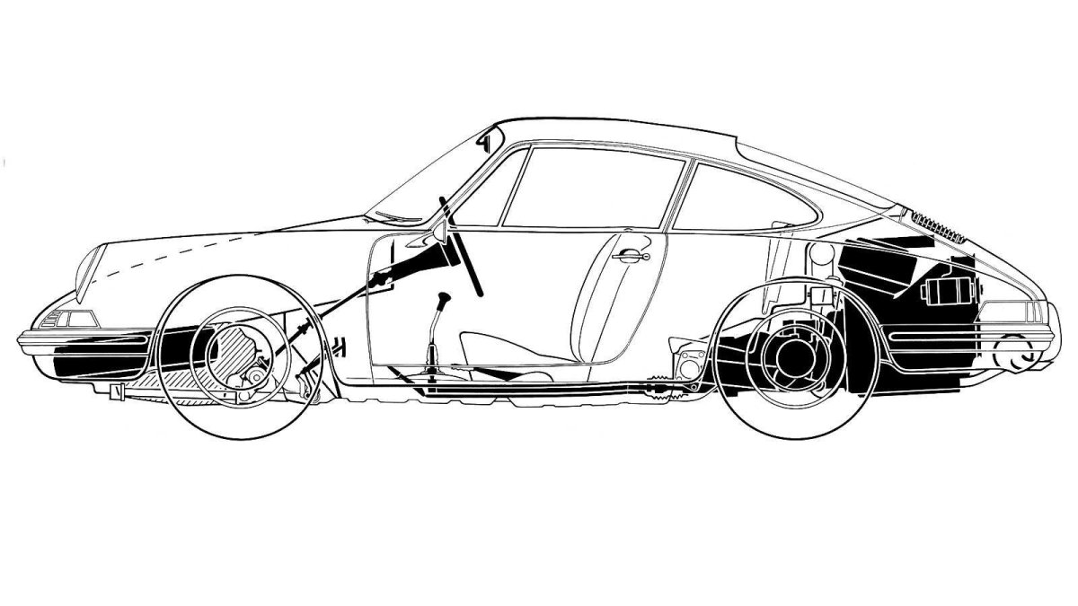 Porsche 911 Carrera чертеж