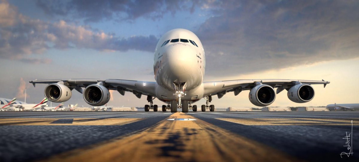 Airbus a380 взлет