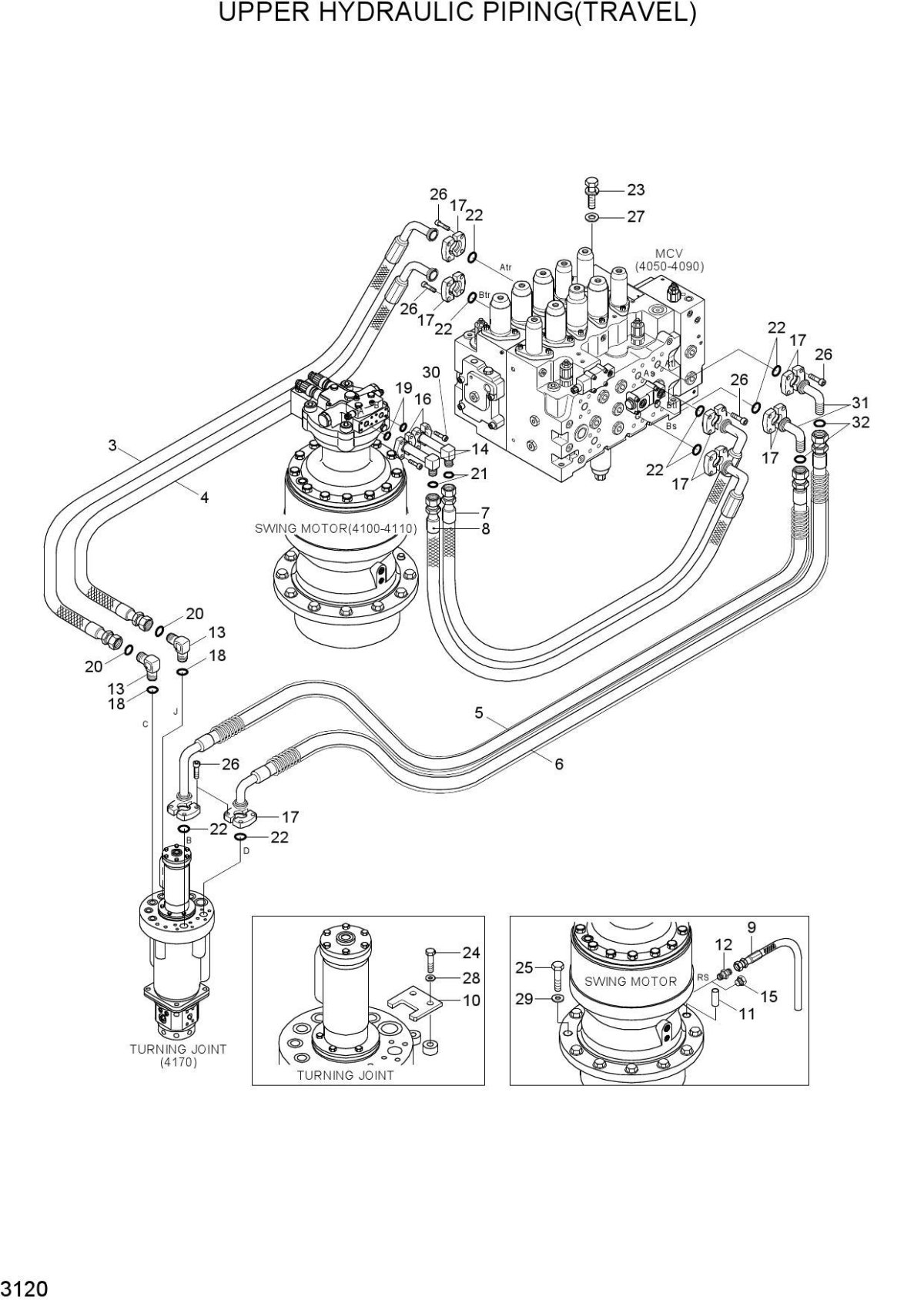 Hyundai r170w-7 схема гидравлики