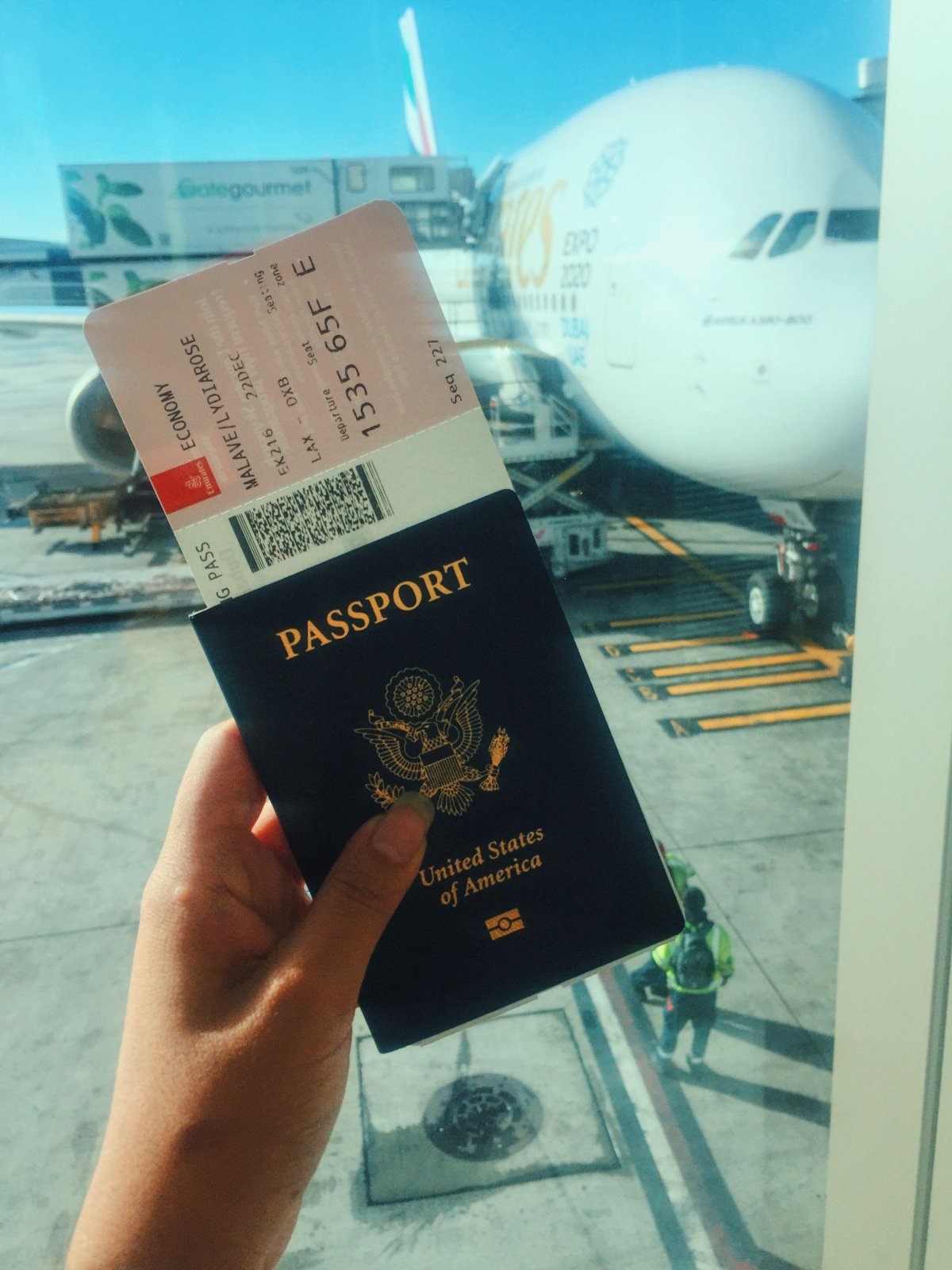 Паспорт и билет на самолет