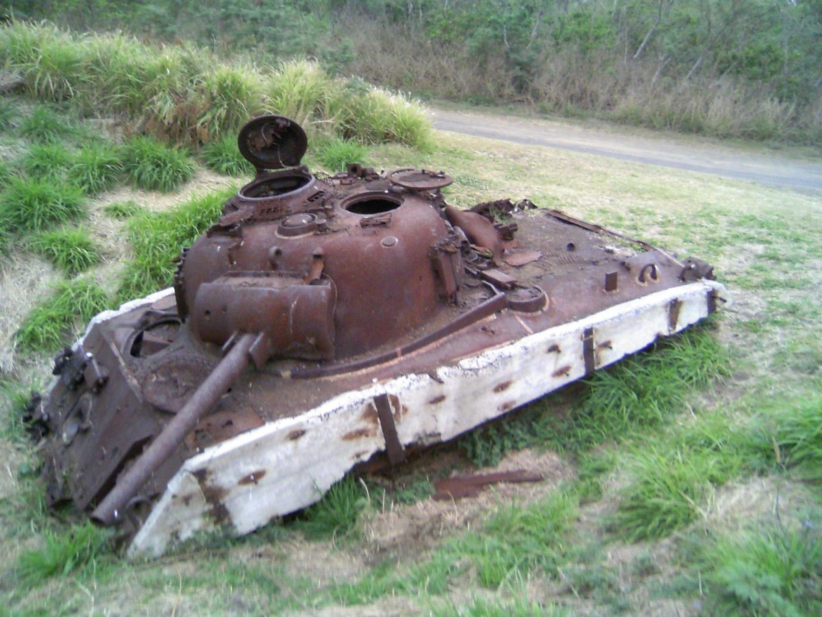 Шерман подбитый диорама