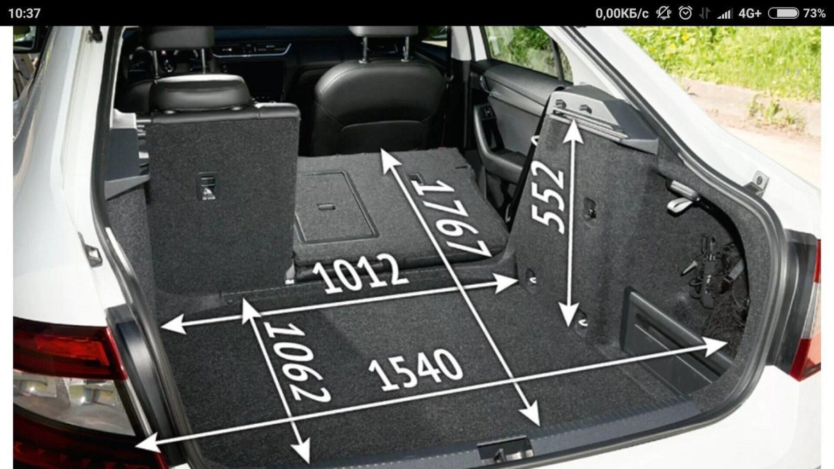 Габариты багажника Октавия а7