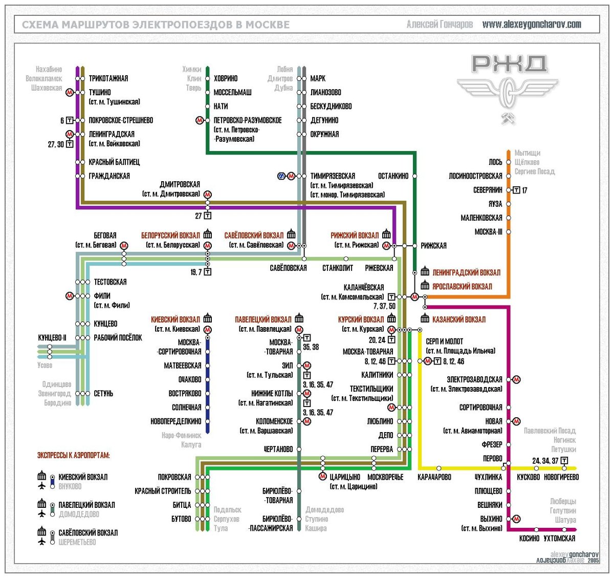 Схема электричек Подольск