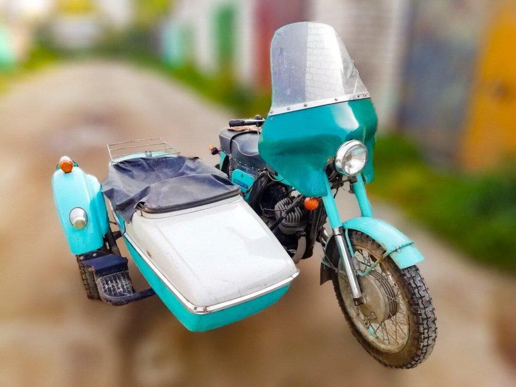 ИЖ Юпитер 3 голубой с коляской