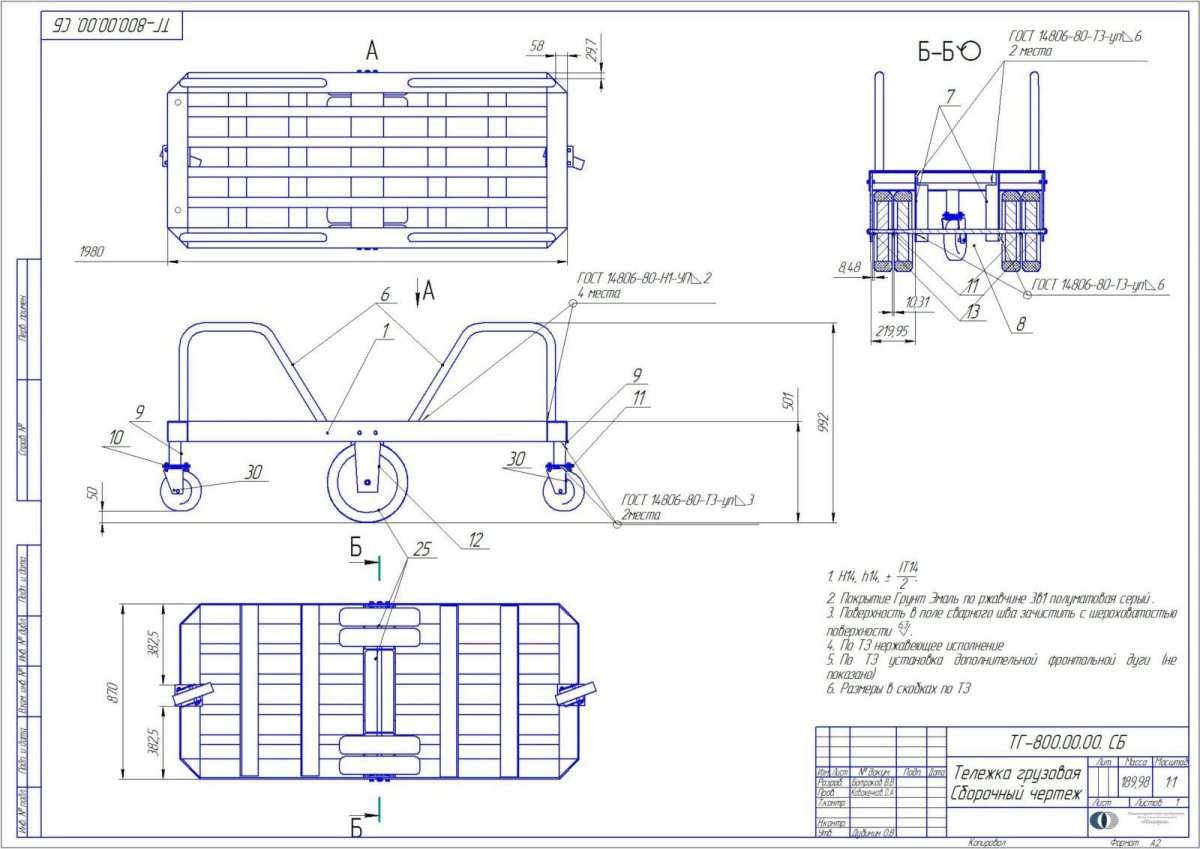 Тележка грузовая Abat тг-7-2
