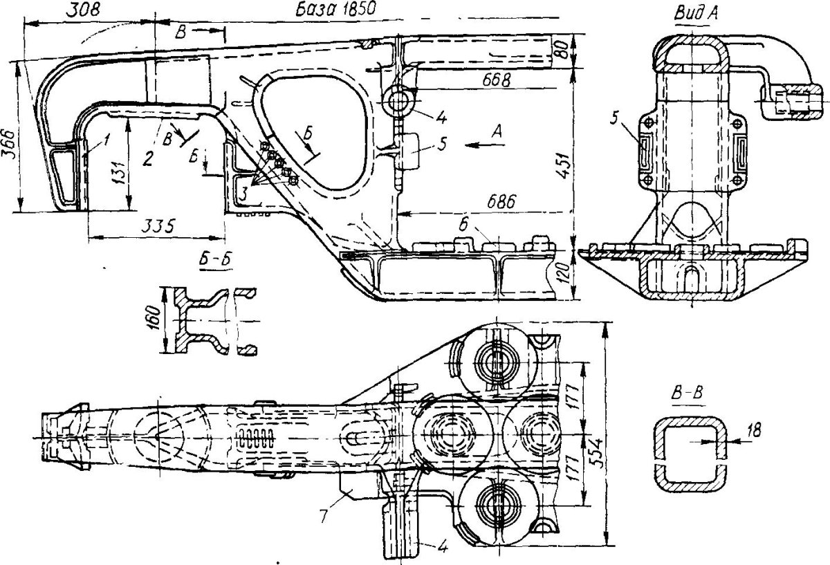 Габариты рама боковая 100.00.020-4сб