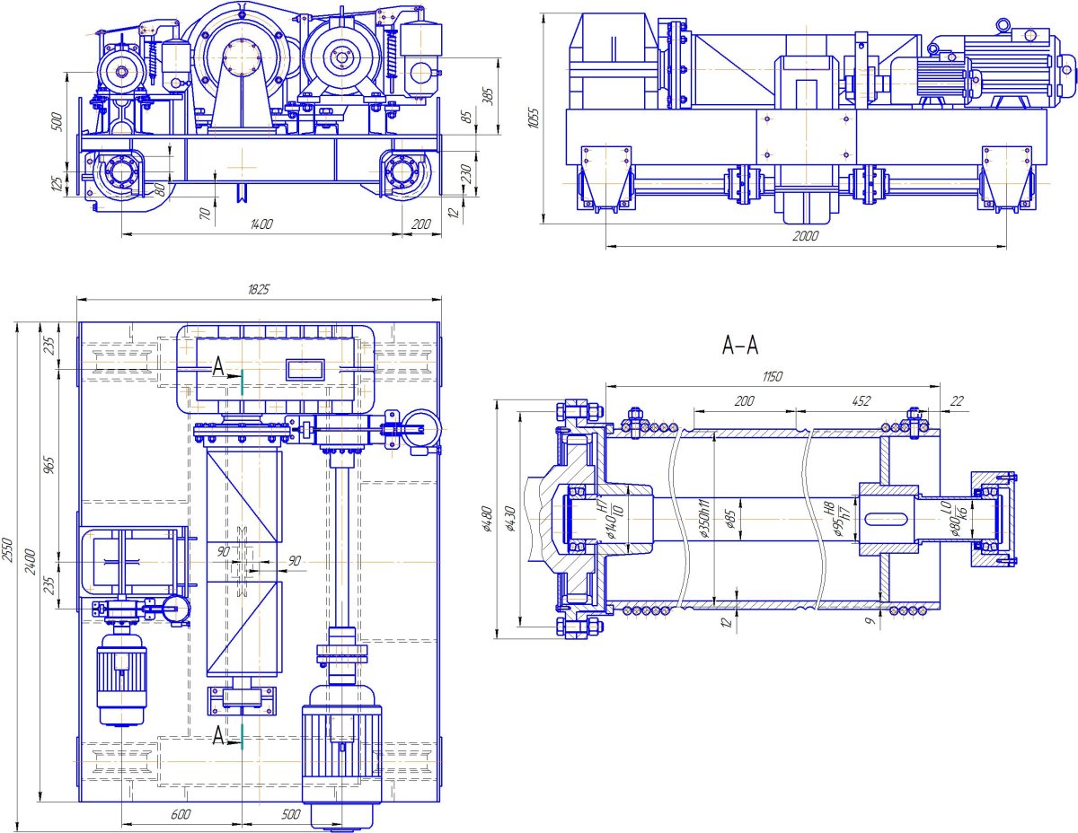 Барабан мостового крана чертеж