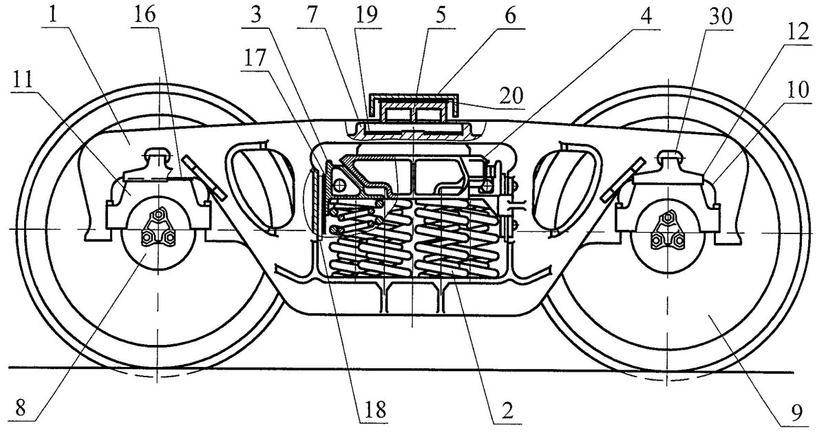Тележка грузового вагона 18-100 чертеж