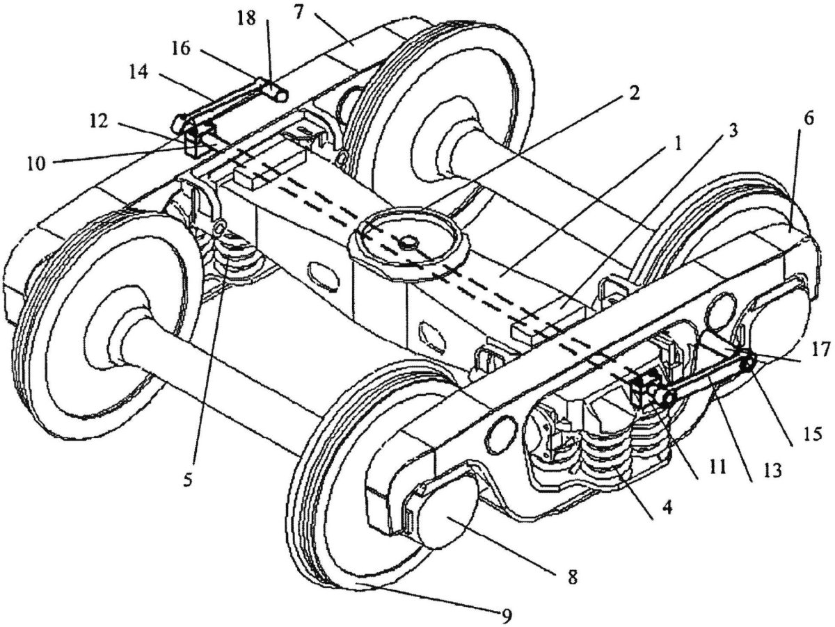 Трехосная тележка грузового вагона
