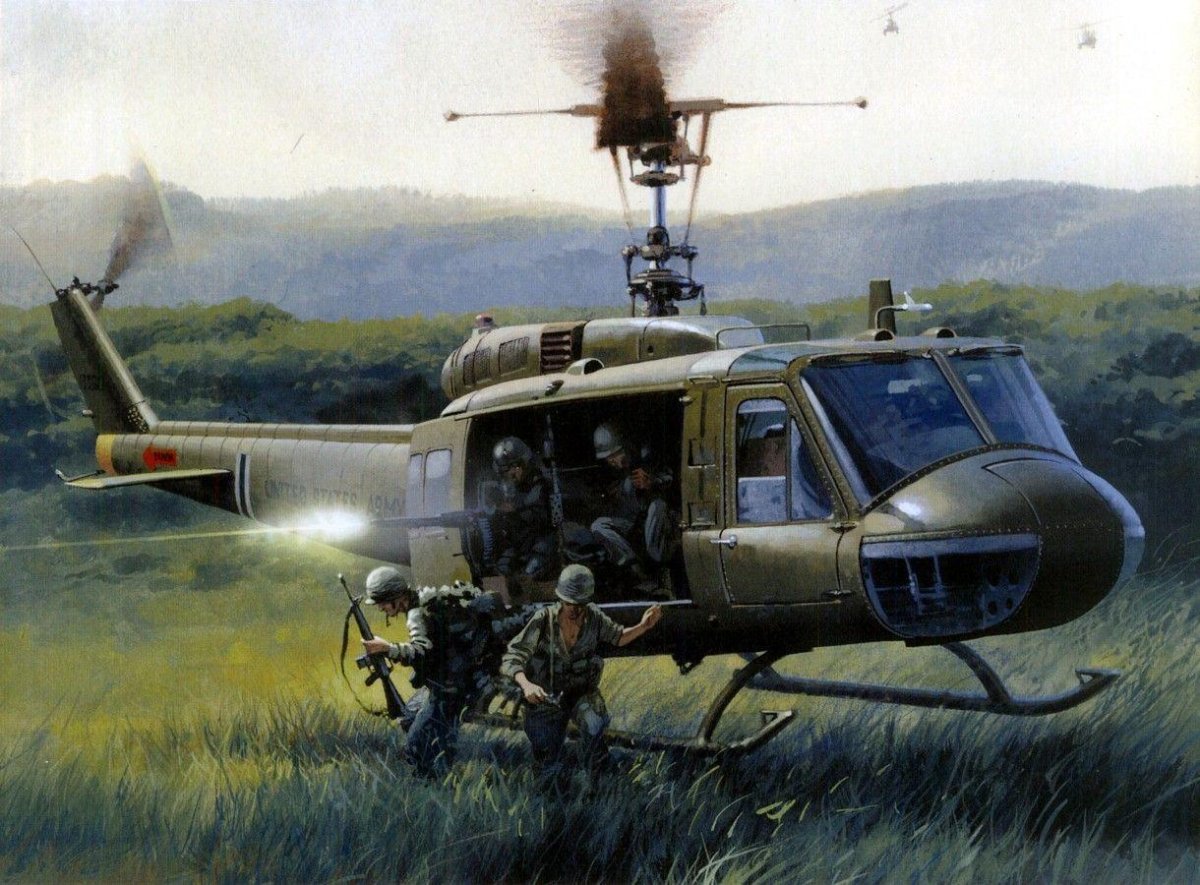 Вертолет uh-1 Хьюи во Вьетнаме