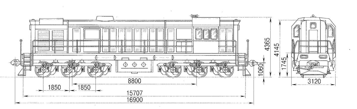 Габариты тепловоза ТЭМ-2
