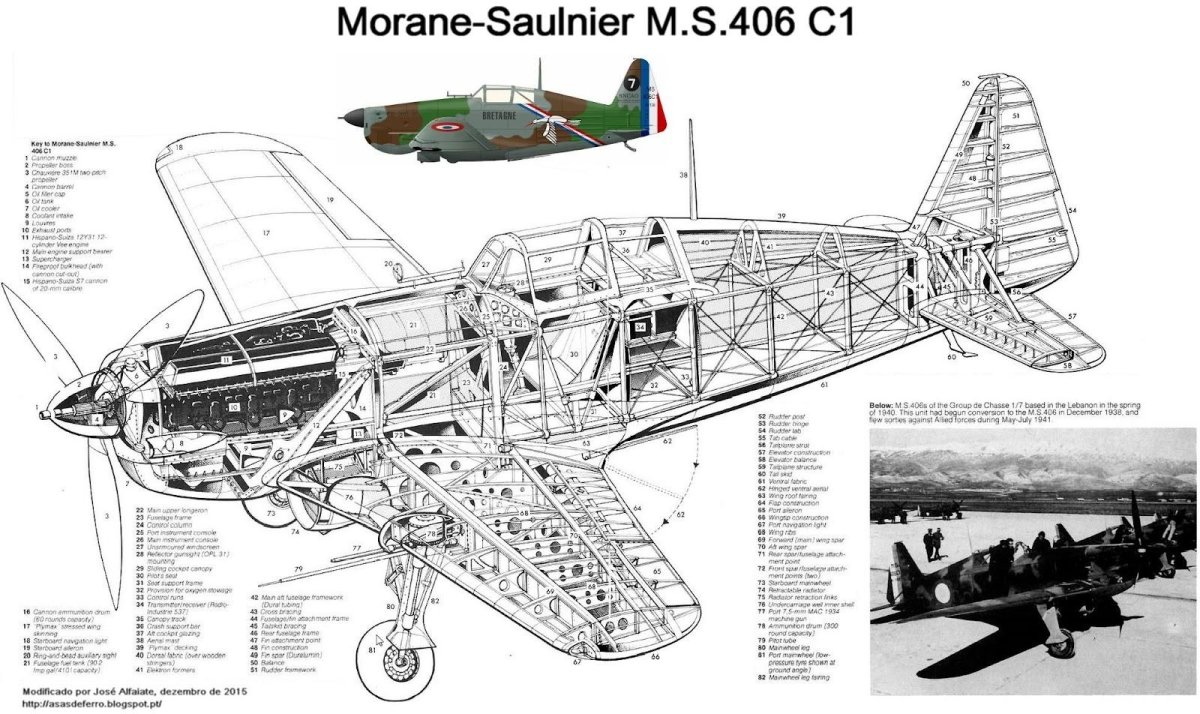 Чертежи Morane-Saulnier MS-406