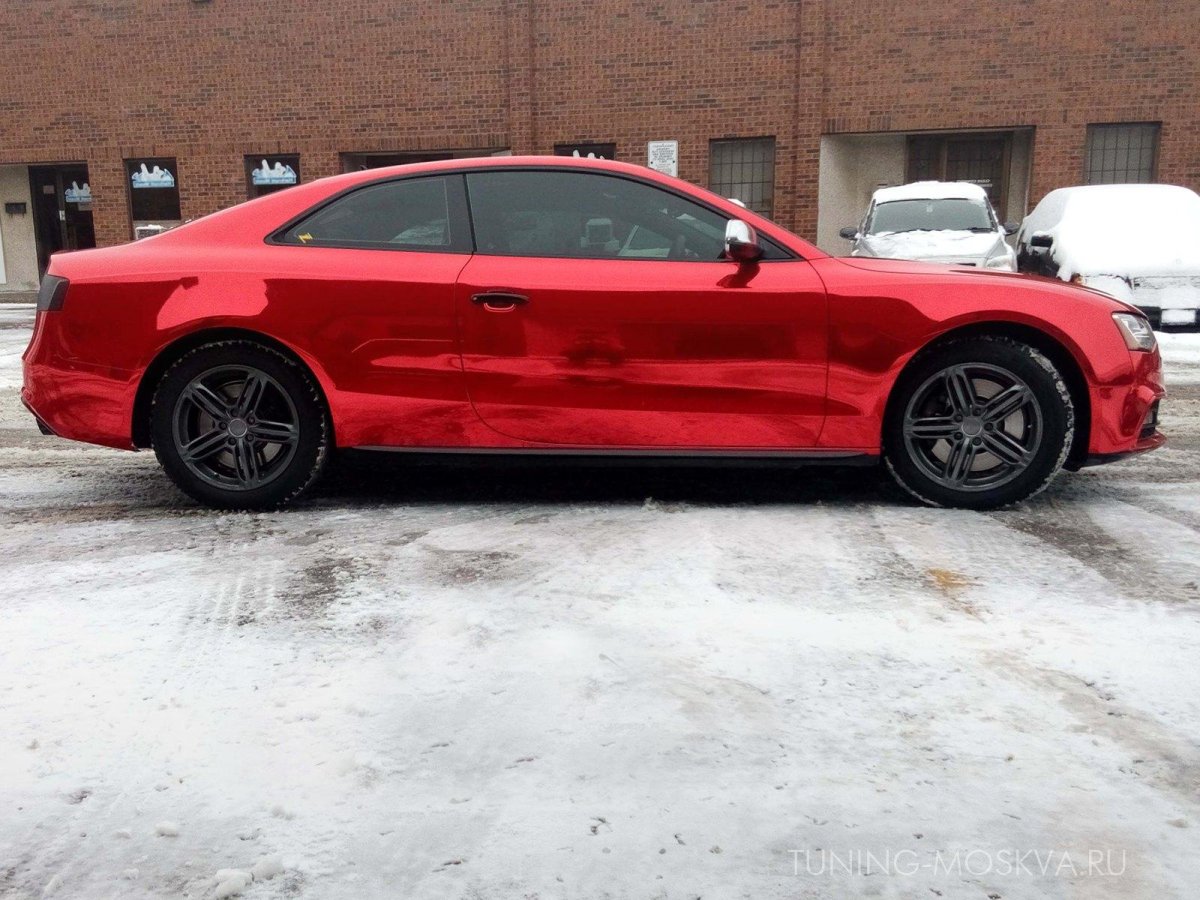 Audi a7 красный матовый хром