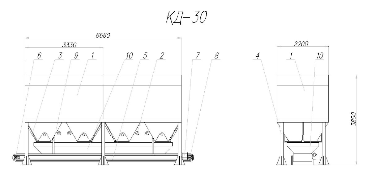 Бункер инертных материалов чертеж