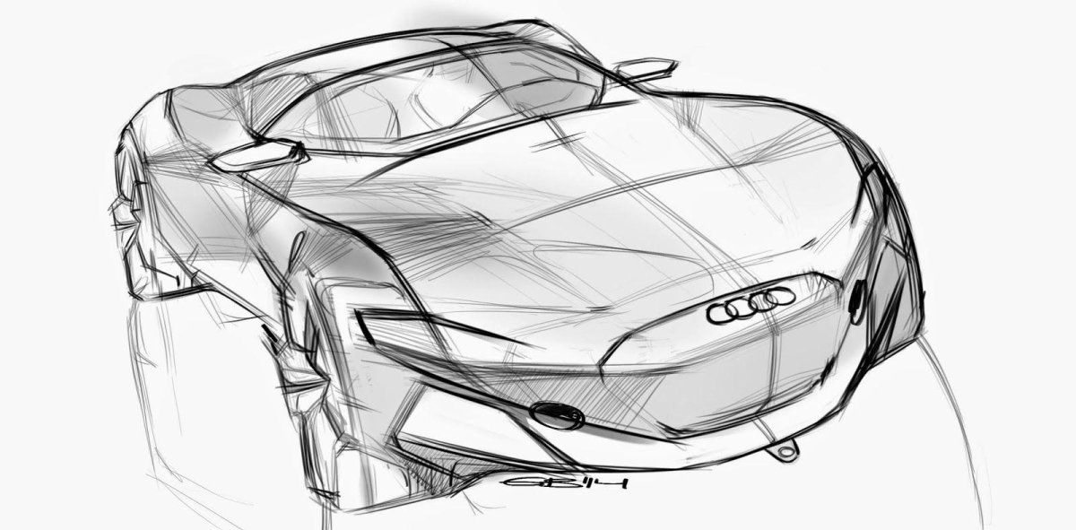 Скетч автомобиль в движении