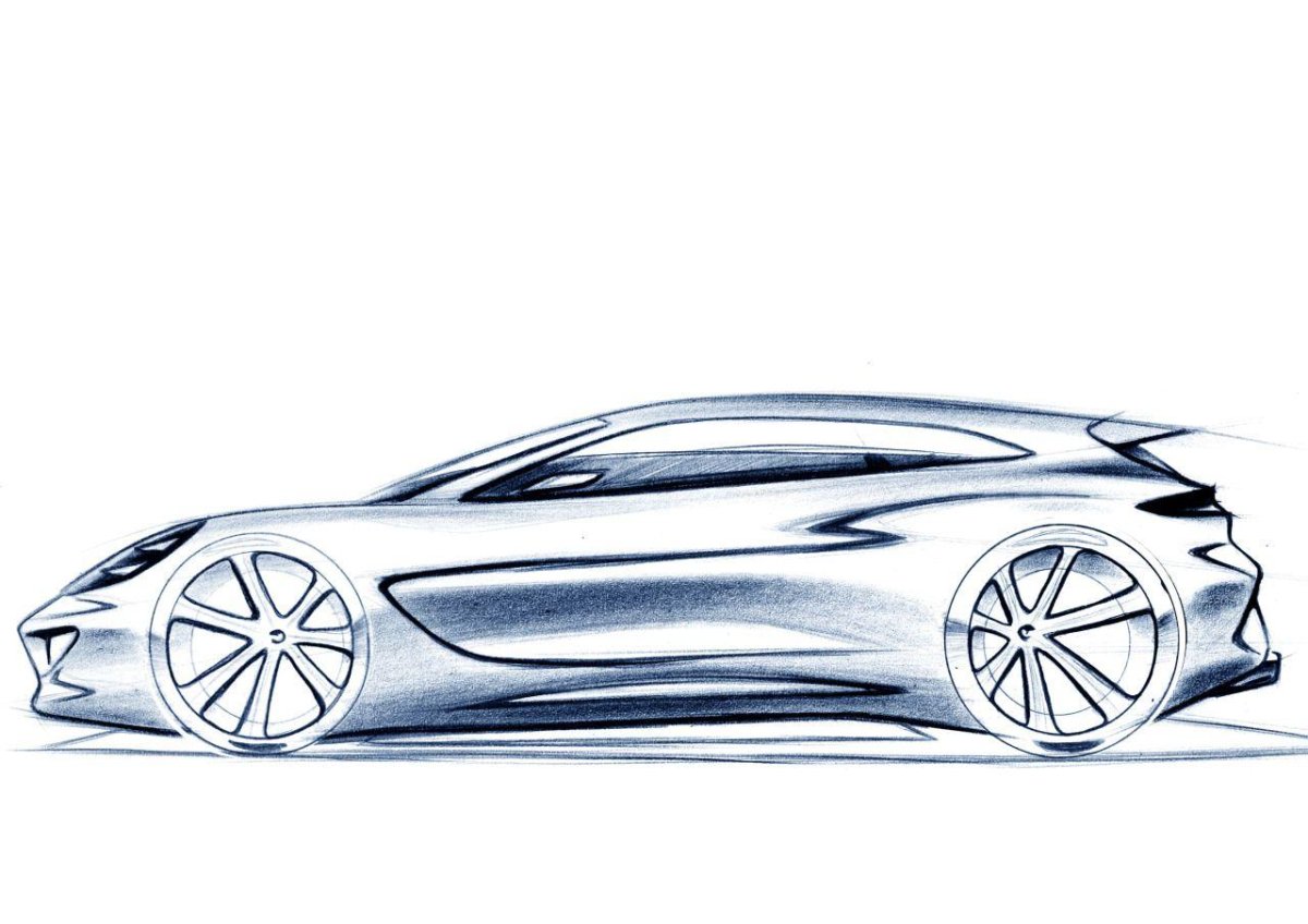 Эскиз голубая машина