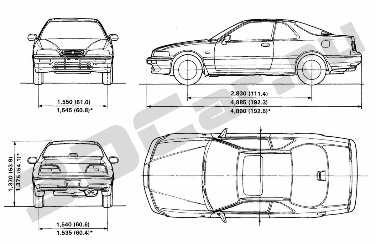 Honda inspire 2000 чертеж