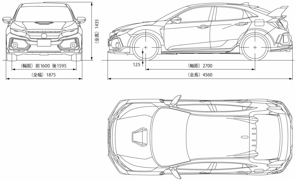 Honda Civic 2008 седан чертеж