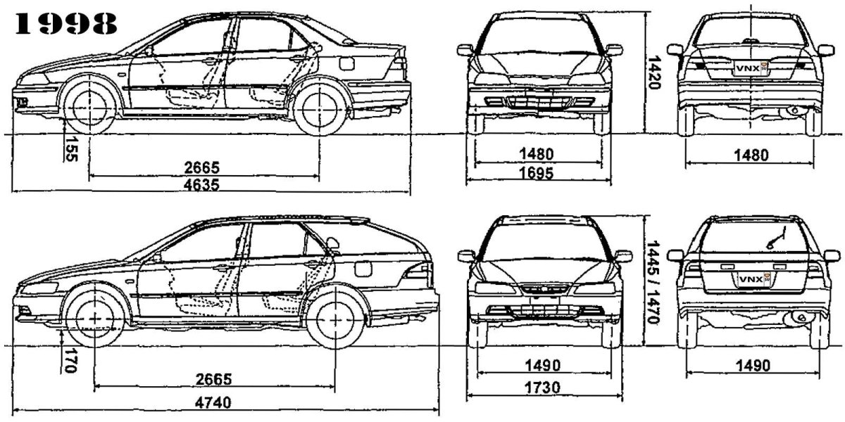 Габариты Honda Accord 6
