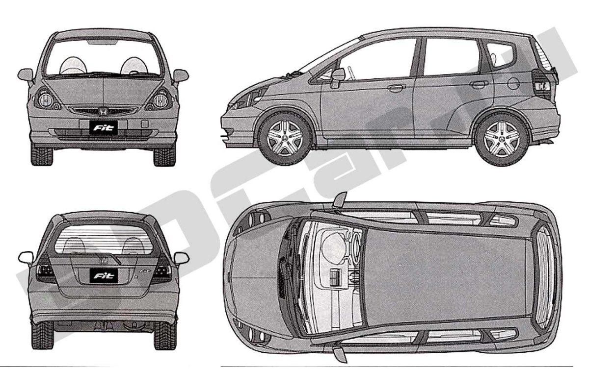 Honda Fit 2007 чертеж