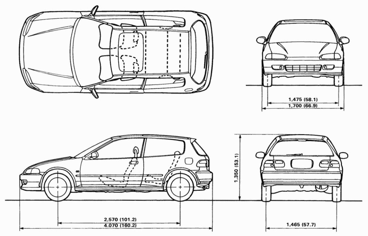 Чертежи Хонда Цивик 5