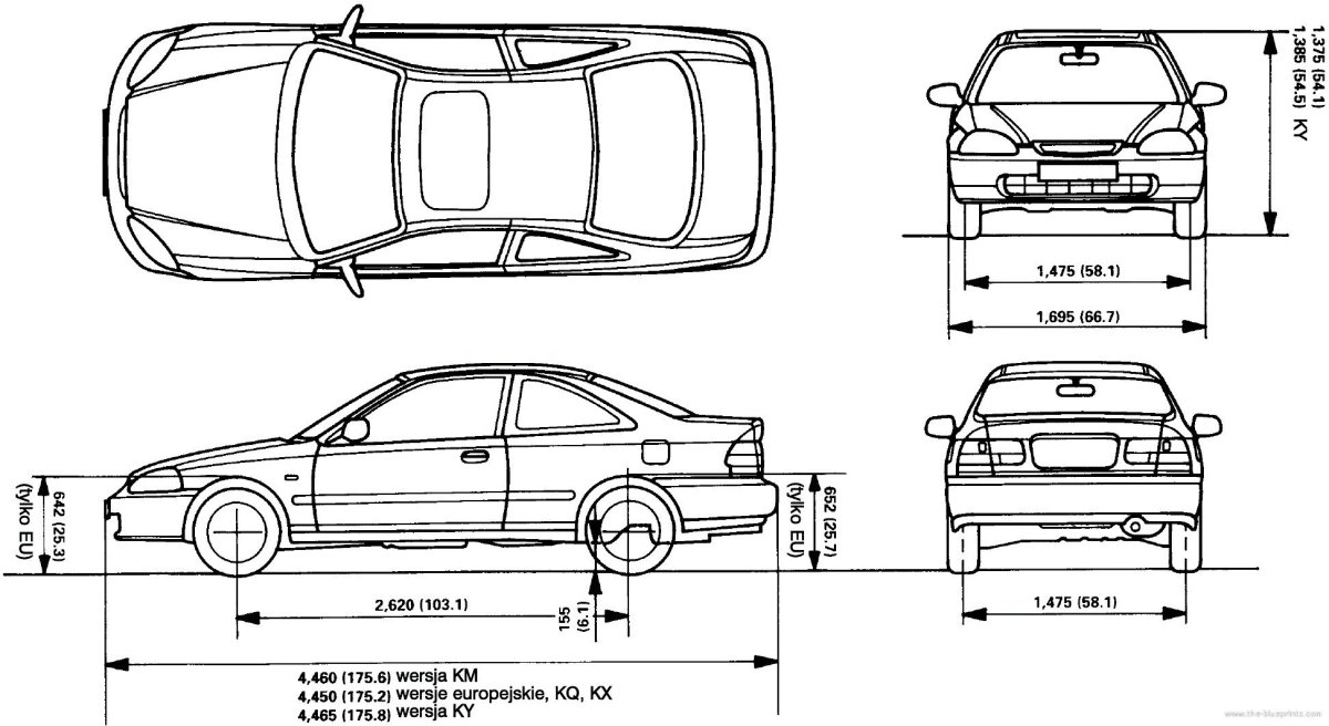 Honda Civic 6 чертеж