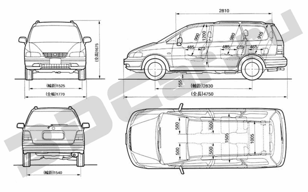Хонда Одиссей 2005 года габариты