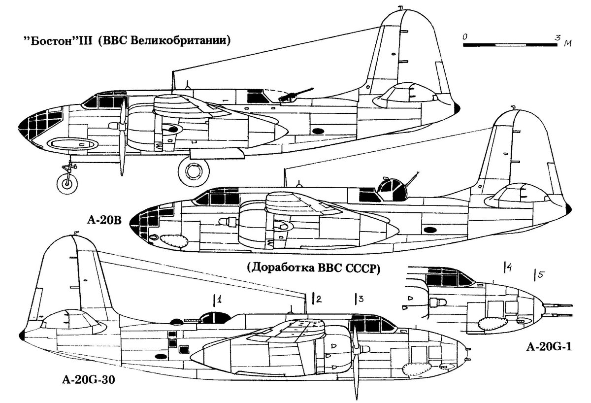 Бомбардировщик а-20 Бостон чертежи