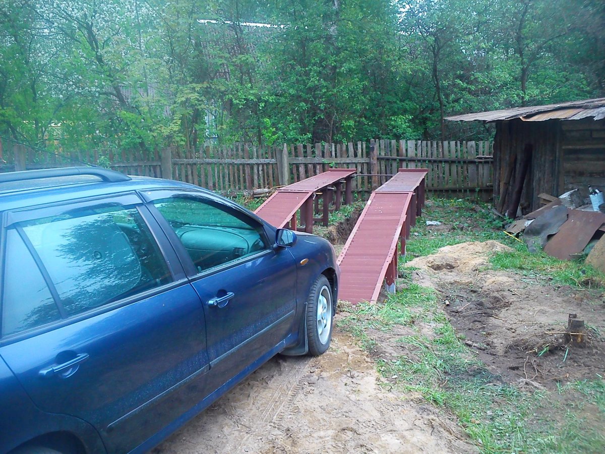 Эстакада из бревен своими руками для авто