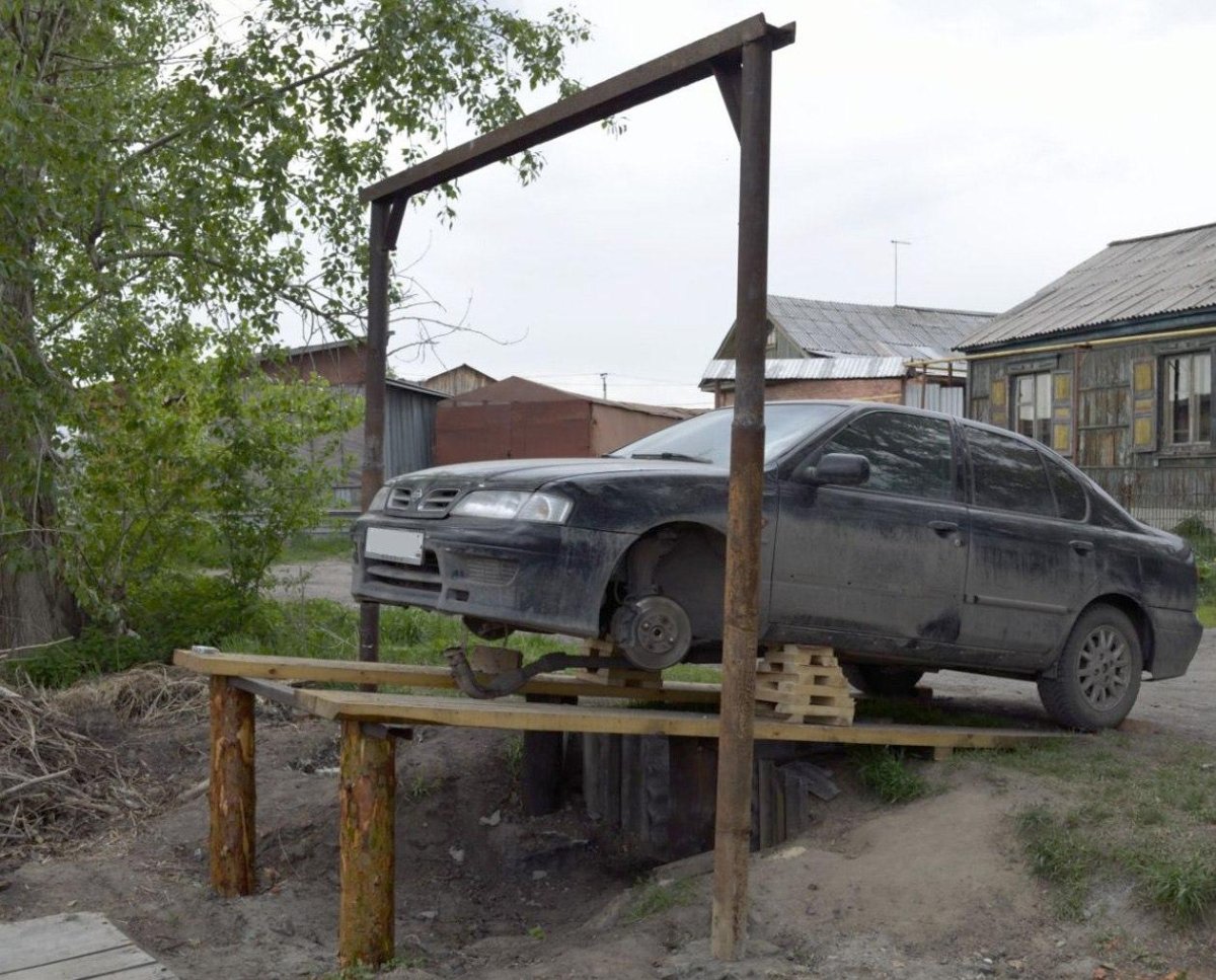 Эстакада для авто из дерева