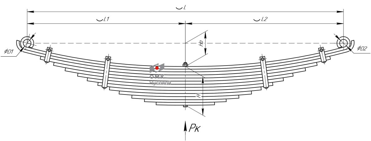 Рессора BPW задняя 1001212bw-2912012 (12 листов)