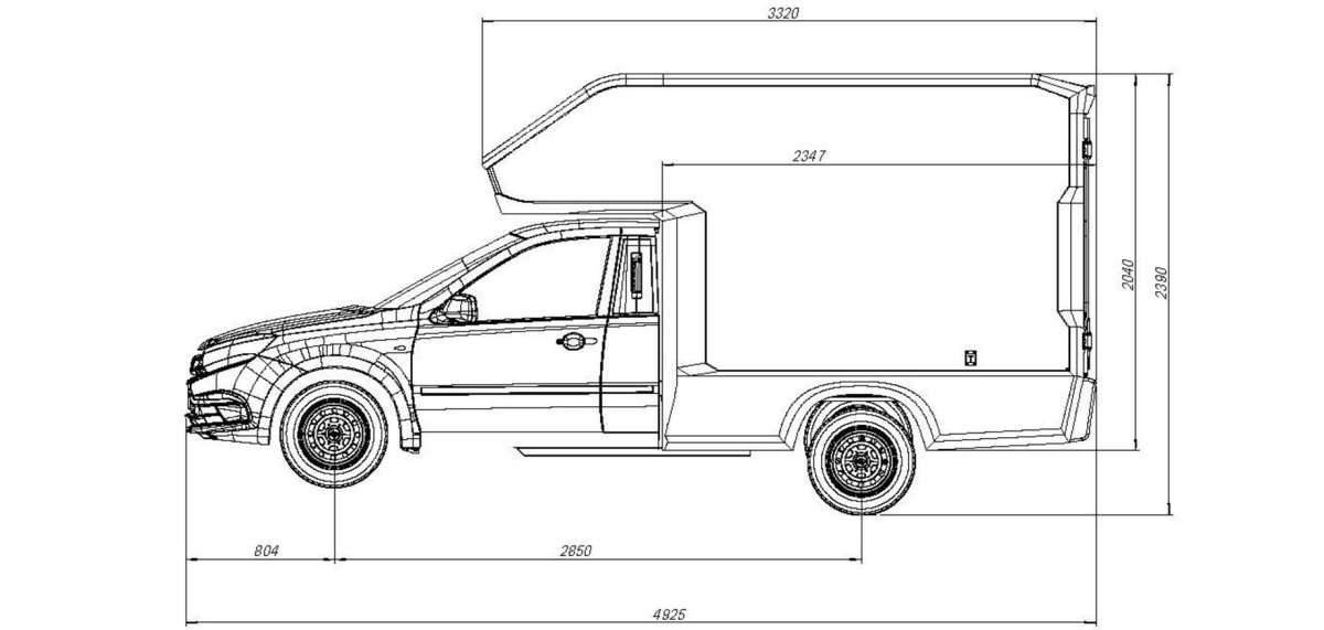 ВИС-2347 фургон чертеж